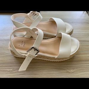 White Rianne Espadrille Ankle Strap Sandals